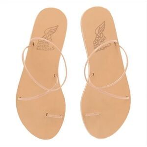 Ancient Greek Sandals Women's Beige Chora Patent Flat Sandal Size 39